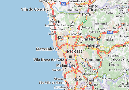 Karte Stadtplan Santiago de Custóias