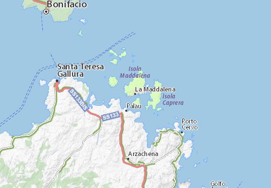 Kaart Plattegrond La Maddalena