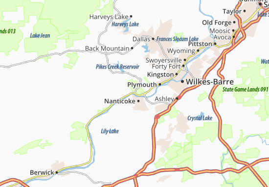 Karte Stadtplan West Nanticoke