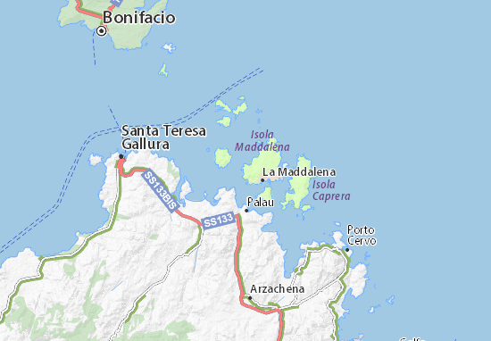 Kaart Plattegrond Isola Maddalena