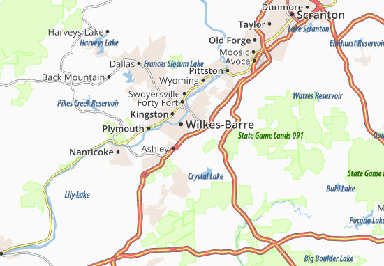 Karte Stadtplan Wilkes-Barre Township