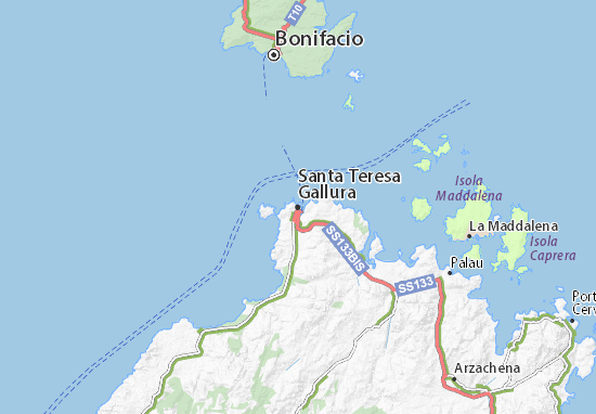 Kaart Plattegrond Santa Teresa Gallura