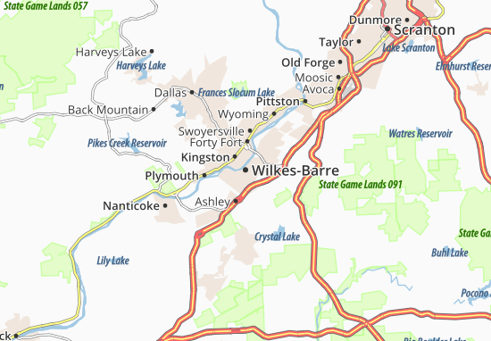 Mapa Wilkes-Barre
