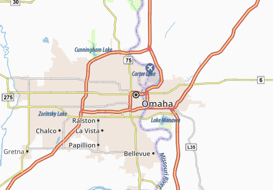 Karte Stadtplan Omaha