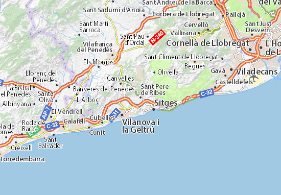 Sant Pere de Ribes Map