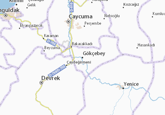 Gökçebey Map