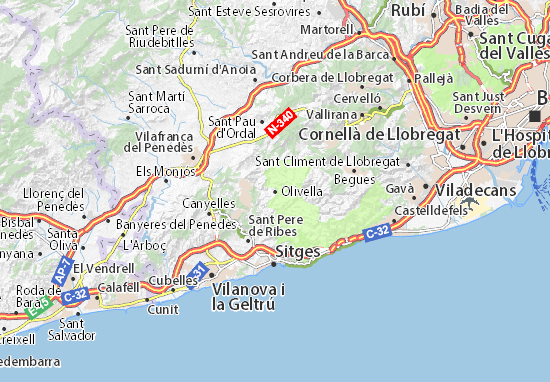 Karte Stadtplan Olivella