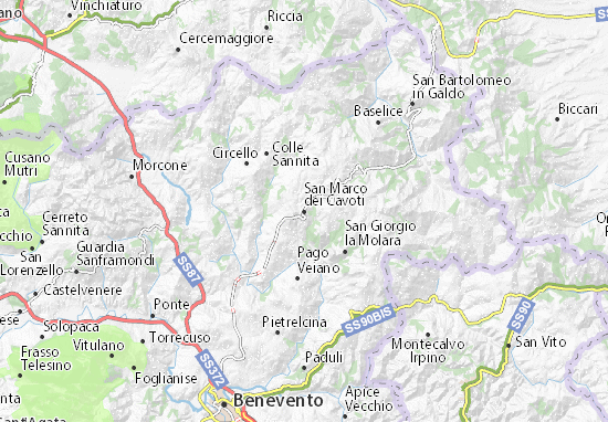Kaart Plattegrond San Marco dei Cavoti