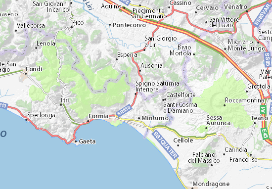 Karte Stadtplan Spigno Saturnia Inferiore
