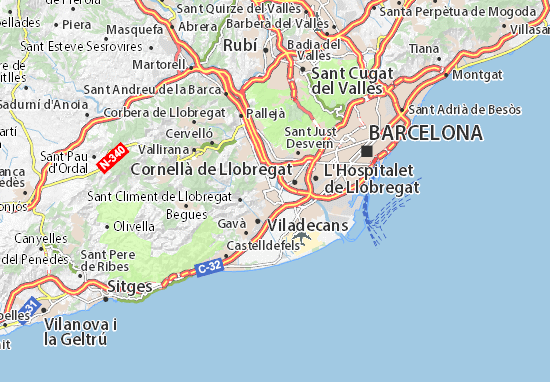Kaart Plattegrond Sant Boi de Llobregat
