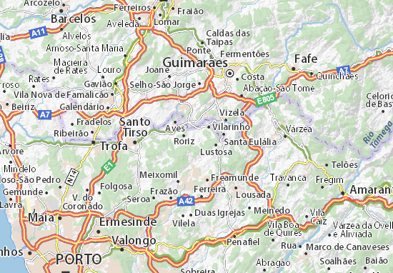 Karte Stadtplan S. Martinho do Campo