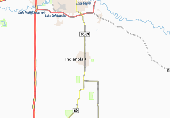 Kaart Plattegrond Indianola