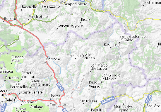 Kaart Plattegrond Colle Sannita