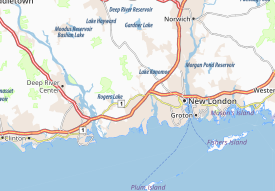 Karte Stadtplan East Lyme