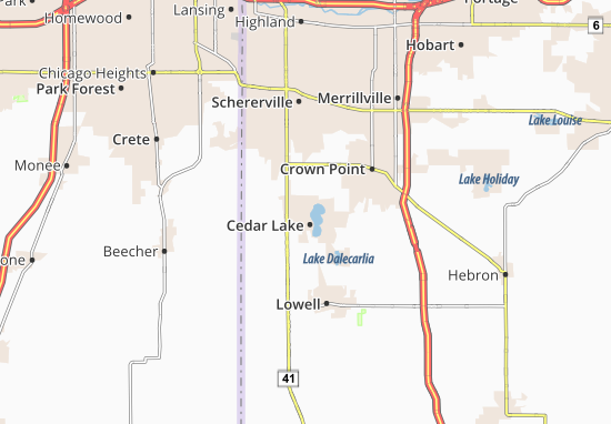 Karte Stadtplan Cedar Lake