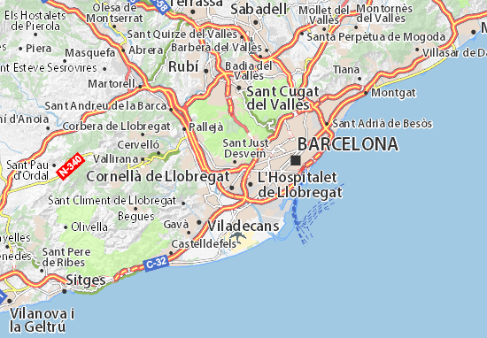Karte Stadtplan Esplugues de Llobregat