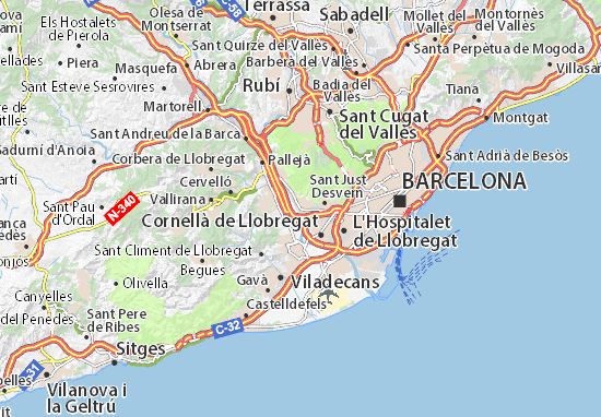 Carte-Plan Sant Feliu de Llobregat