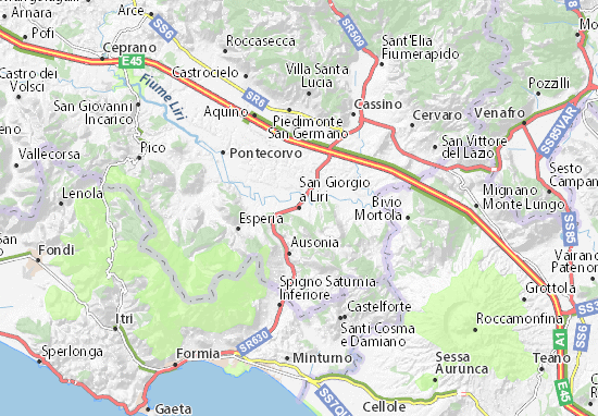 Kaart Plattegrond San Giorgio a Liri