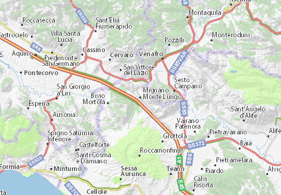 Kaart Plattegrond Mignano Monte Lungo