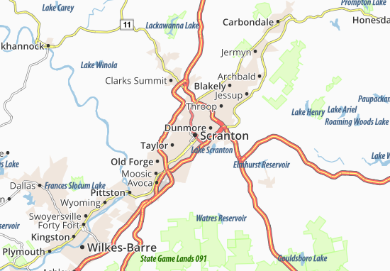 Karte Stadtplan Scranton