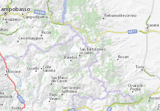 Karte Stadtplan San Bartolomeo in Galdo
