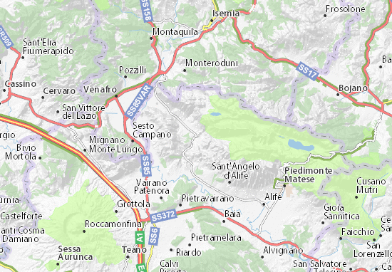 Kaart Plattegrond Prata Sannita Superiore