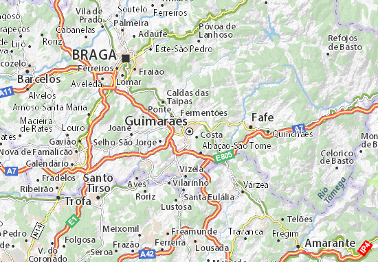 Kaart Plattegrond Guimarães