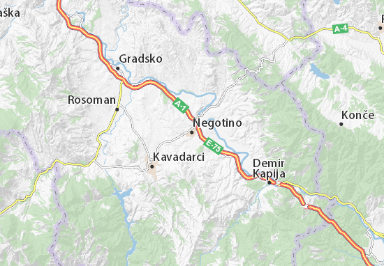 Kaart Plattegrond Negotino
