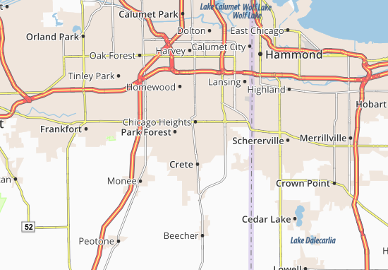 Karte Stadtplan South Chicago Heights