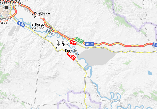 Karte Stadtplan Pina de Ebro
