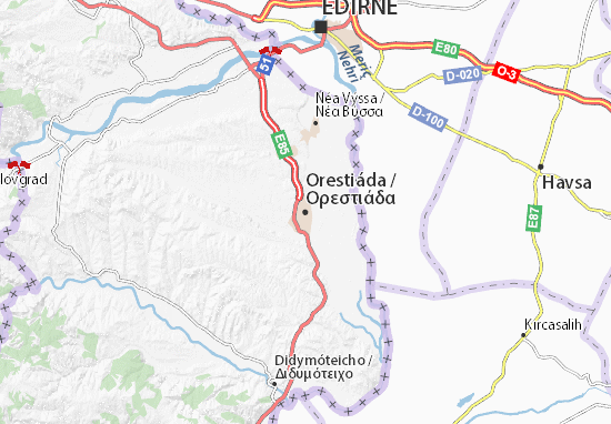 Karte Stadtplan Orestiáda