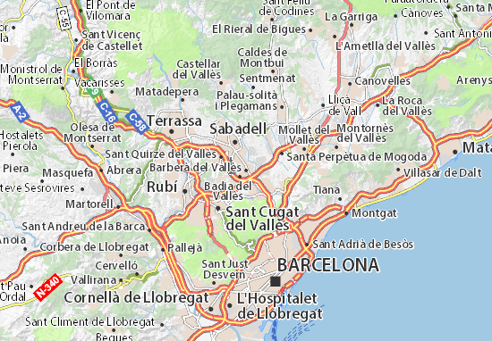 Kaart Plattegrond Barberà del Vallès