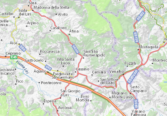 Karte Stadtplan Sant&#x27;Elia Fiumerapido