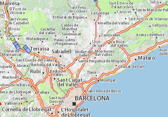 Kaart Plattegrond Mollet del Vallès