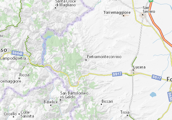 Kaart Plattegrond Pietramontecorvino