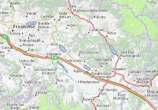 Karte Stadtplan Roccasecca