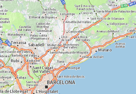 Karte Stadtplan Vilanova del Vallès