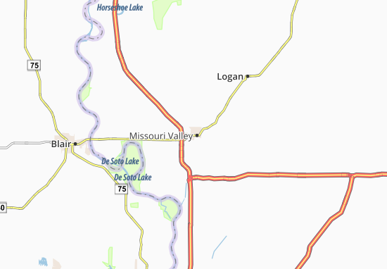 Kaart Plattegrond Missouri Valley