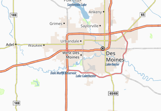 Kaart Plattegrond West Des Moines