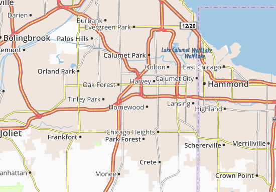 Karte Stadtplan Hazel Crest