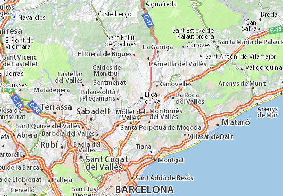 Karte Stadtplan Lliçà de Vall