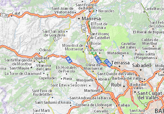 Karte Stadtplan Monestir de Montserrat