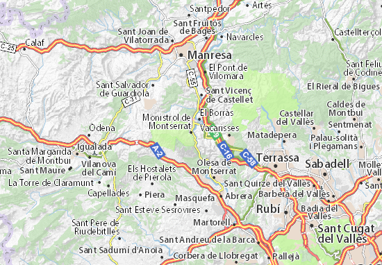 Kaart Plattegrond Monistrol de Montserrat