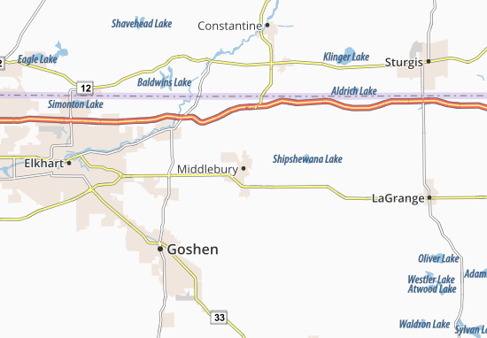 Kaart Plattegrond Middlebury