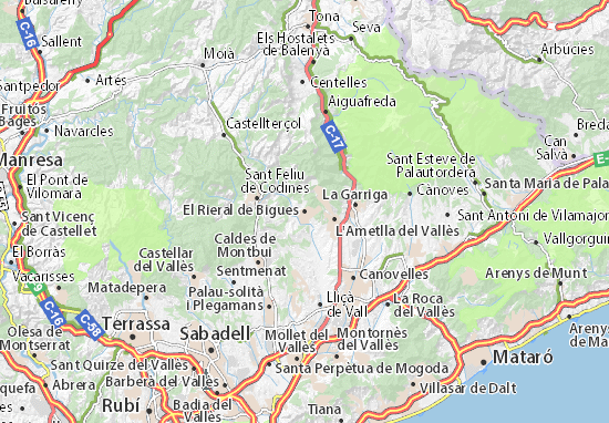Karte Stadtplan El Rieral de Bigues