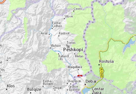Karte Stadtplan Peshkopi