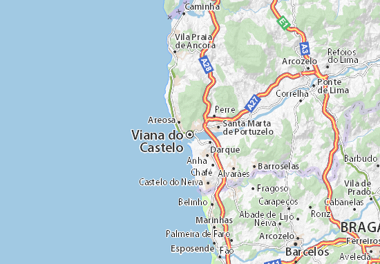 Karte Stadtplan Viana do Castelo