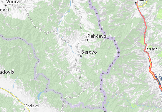 Mapa Berovo