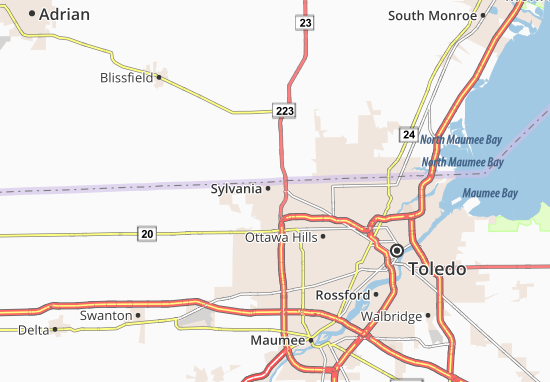 Karte Stadtplan Sylvania