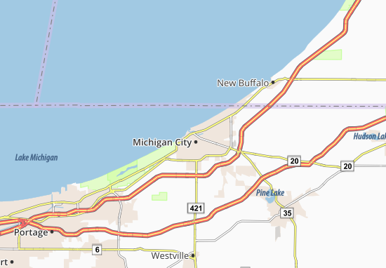Mapa Michigan City